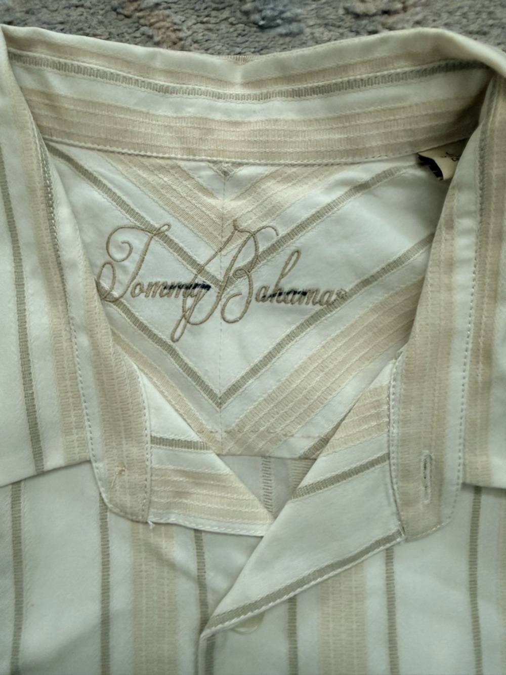 Tommy Bahama Men’s Large Striped Camp Shirt - EUC - Picture 3 of 4